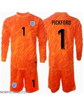 Billige Fotballdrakt England Jordan Pickford #1 Keeper Replika Hjemmedraktsett Barn EM 2024 Langermet (med bukser)